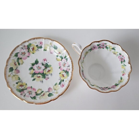 Vintage Royal Stafford Teacup and Saucer Floral Bone China Tea Cup - Picture 3 of 6